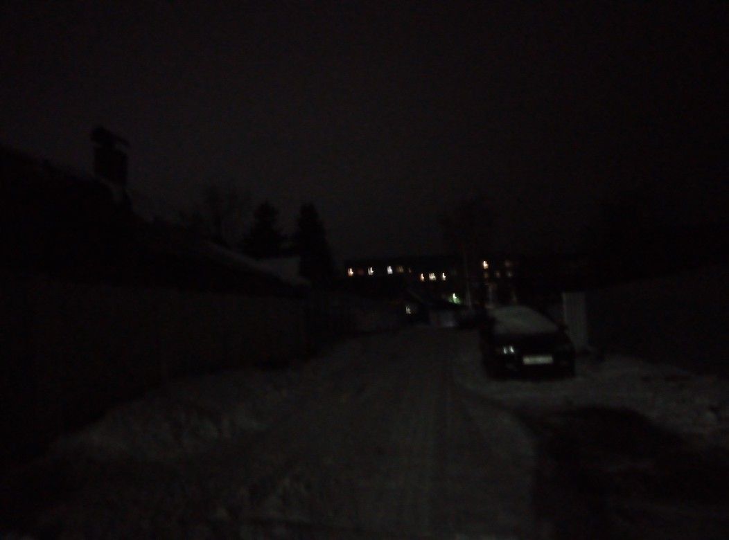 an empty street at night